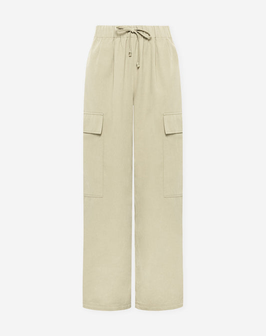 GIA WIDE LEG CARGO PANTS BEIGE