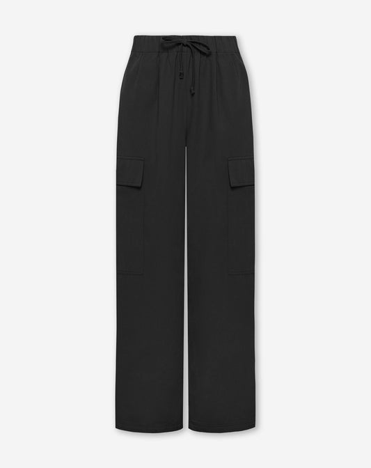 GIA WIDE LEG CARGO PANTS ZWART