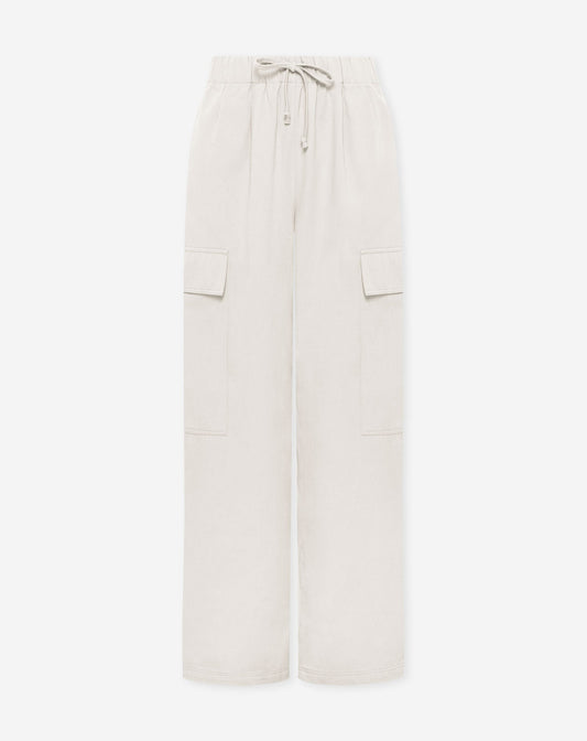 GIA WIDE LEG CARGO PANTS CRÈME