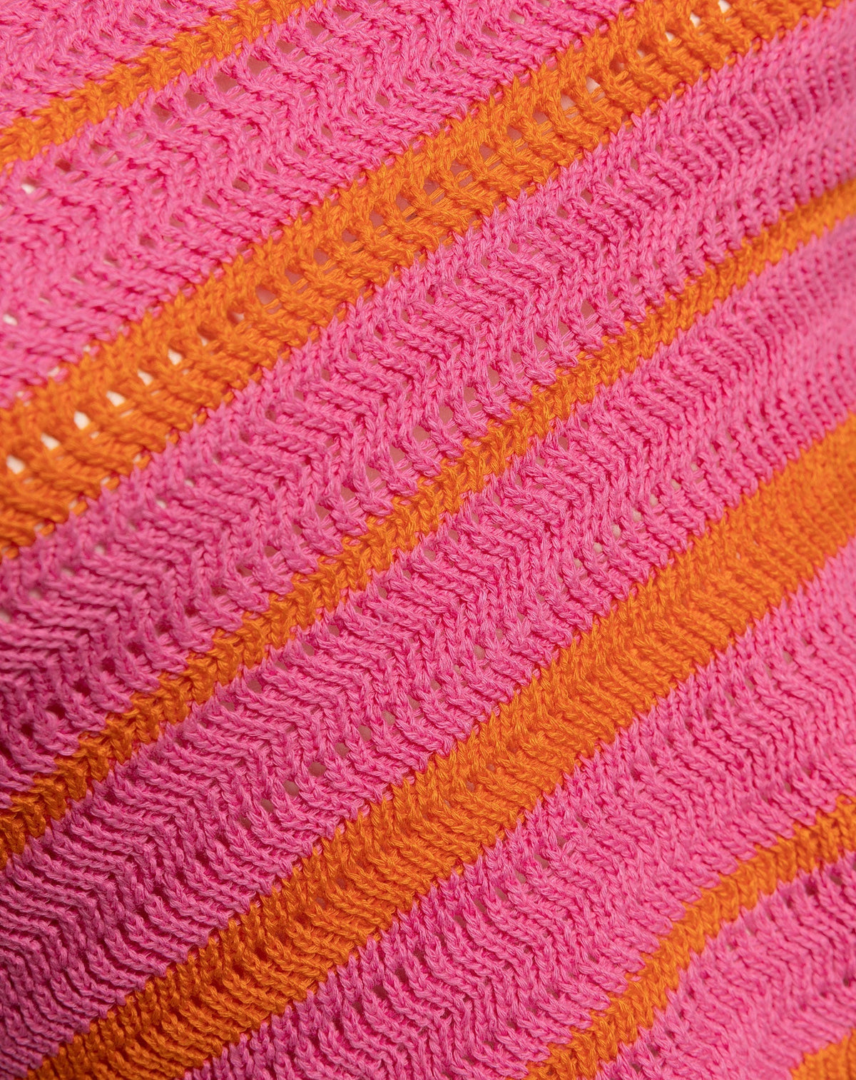 CROCHET STRIPE BANDEAU TOP ROZE ORANJE
