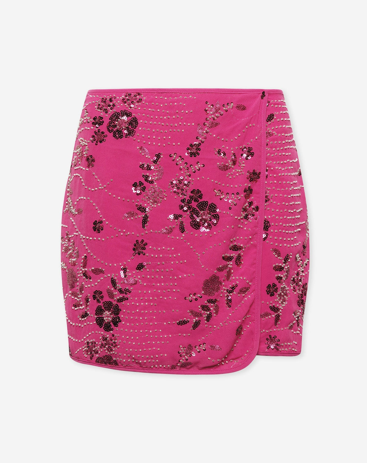 FEM FLOWER SEQUIN SKIRT ROZE