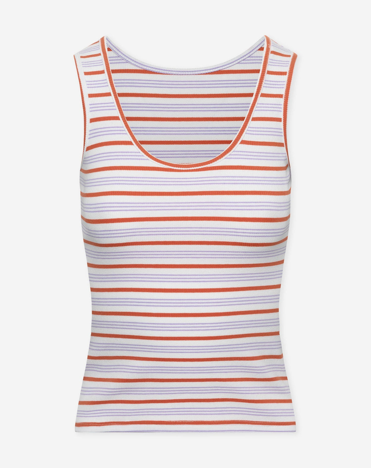 RIBBED SINGLET STRIPE ORANJE PAARS