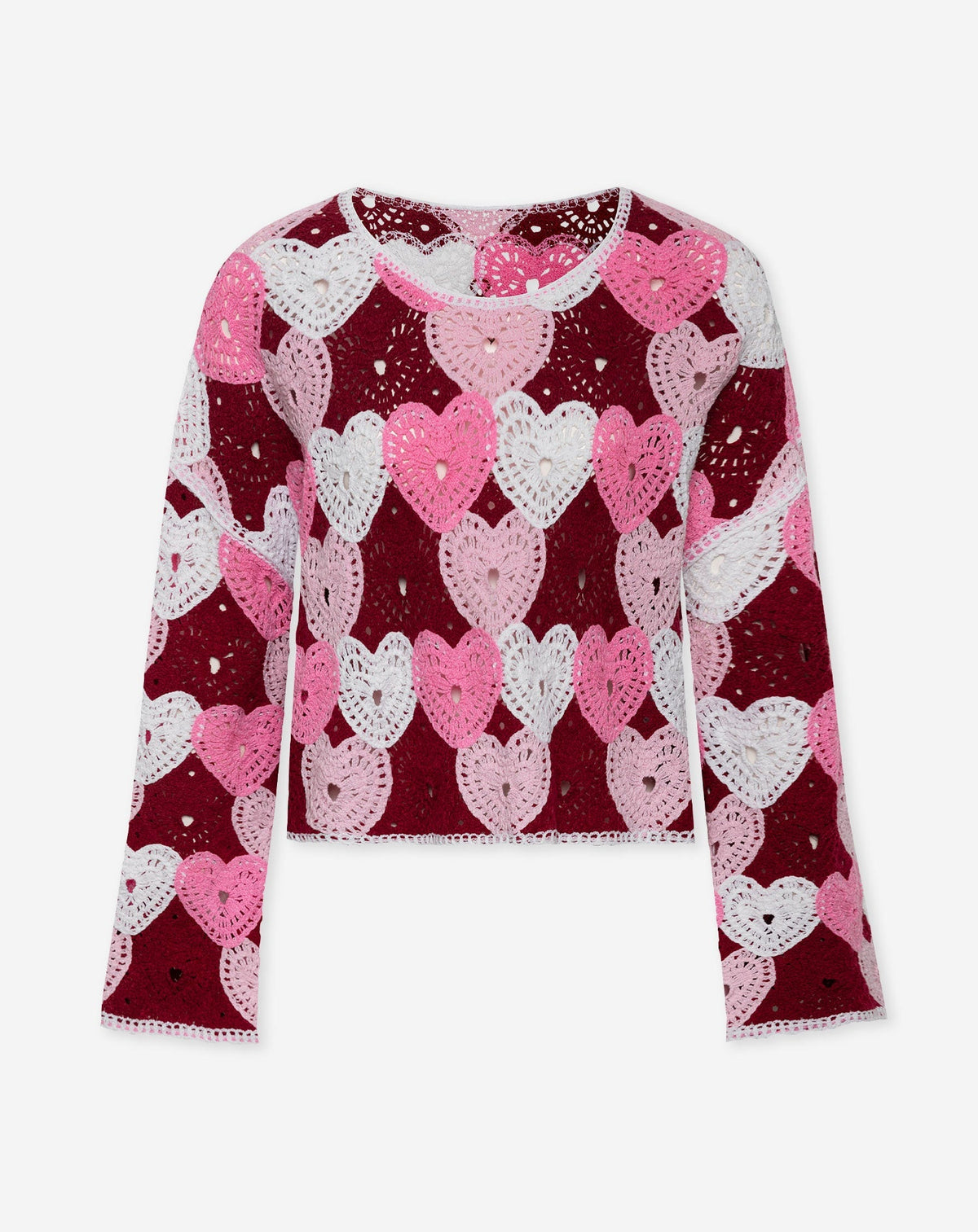 HEART CROCHET TOP ROZE