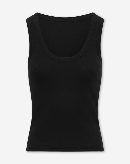 PAM RIB SINGLET ZWART