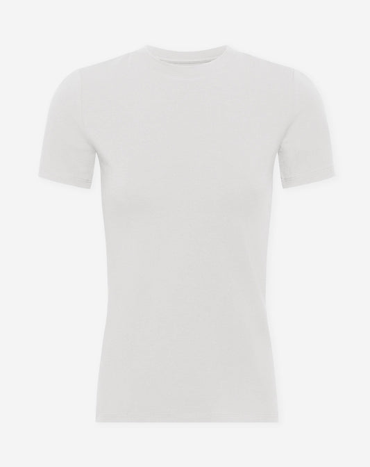 BASIC SHORT SLEEVE FITTED TOP CRÈME
