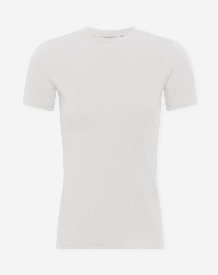 BASIC SHORT SLEEVE FITTED TOP CRÈME