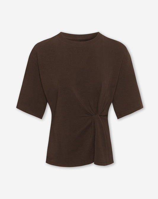 KNOTTED DETAIL SHORT SLEEVE TOP BRUIN