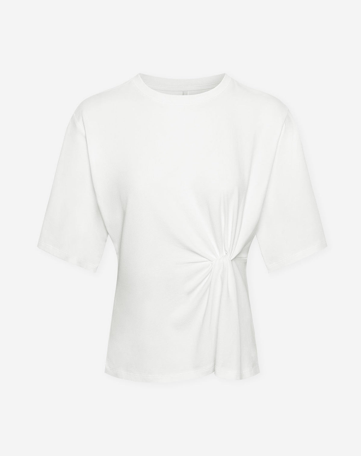 KNOTTED DETAIL SHORT SLEEVE TOP CRÈME