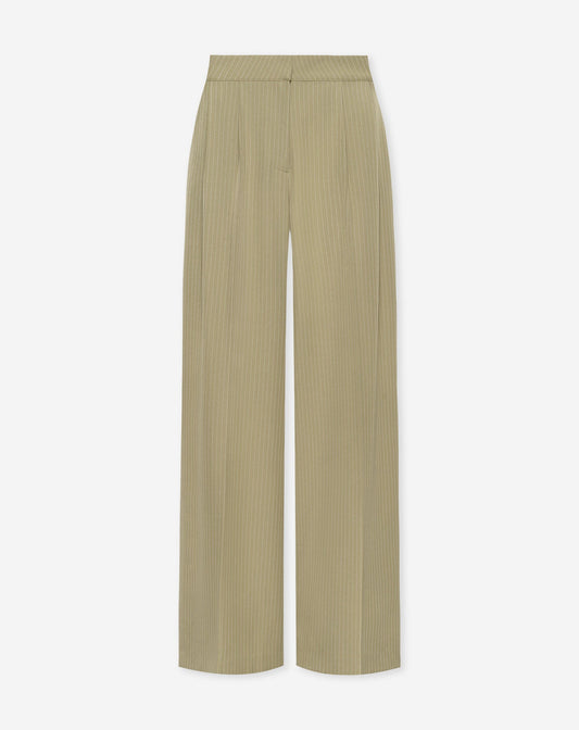 SELLAH PANTALON PIN STRIPE OLIJFGROEN
