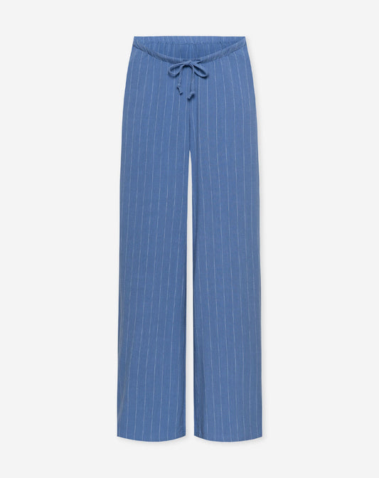 RHODE LINEN PULL ON PANTS MATERNITY TALL PIN STRIPE BLAUW