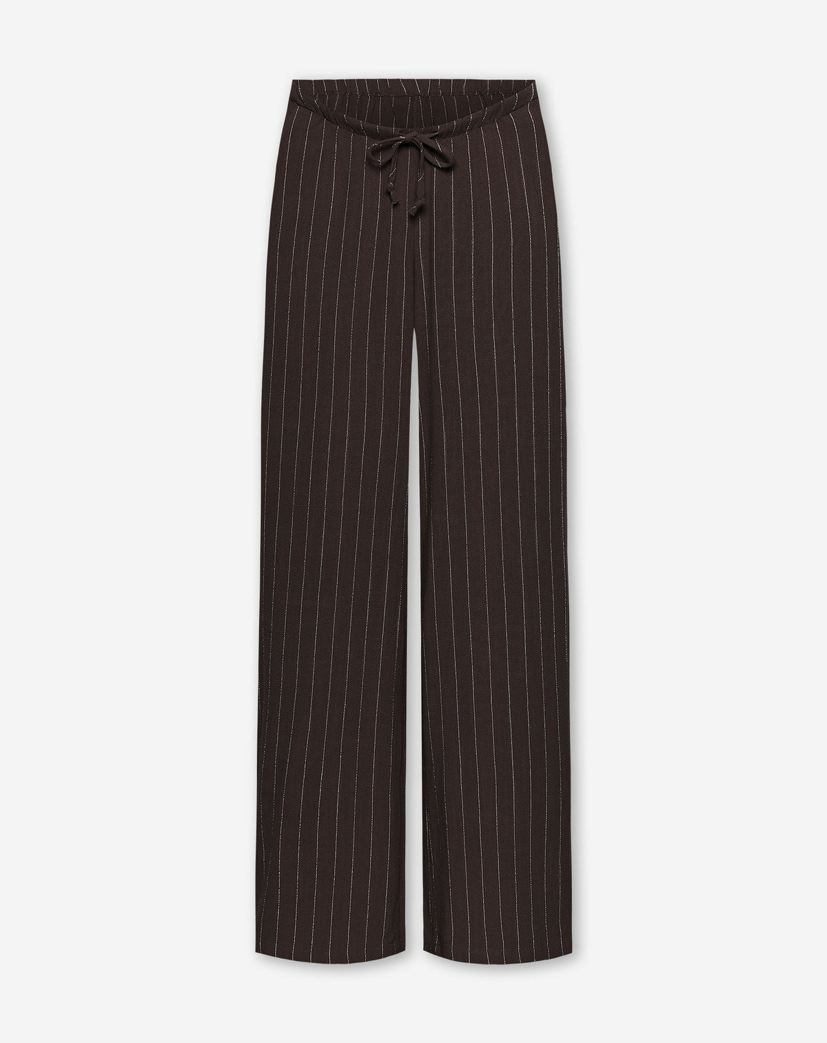 RHODE LINEN PULL ON PANTS MATERNITY PETITE PIN STRIPE BRUIN