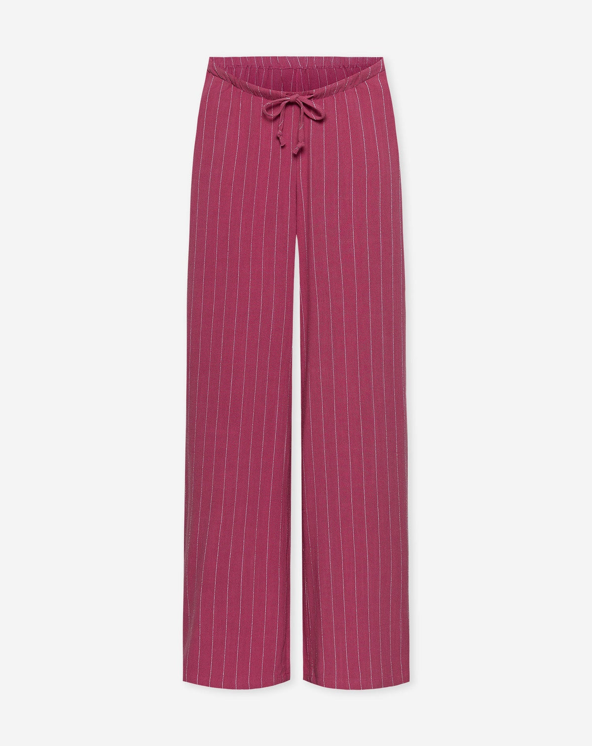 RHODE LINEN PULL ON PANTS MATERNITY PIN STRIPE CHERRY