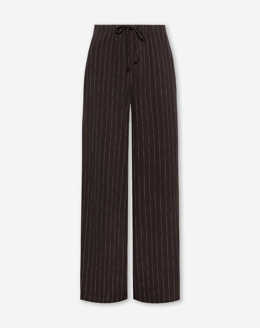 RHODE LINEN PULL ON PANTS PIN STRIPE BRUIN