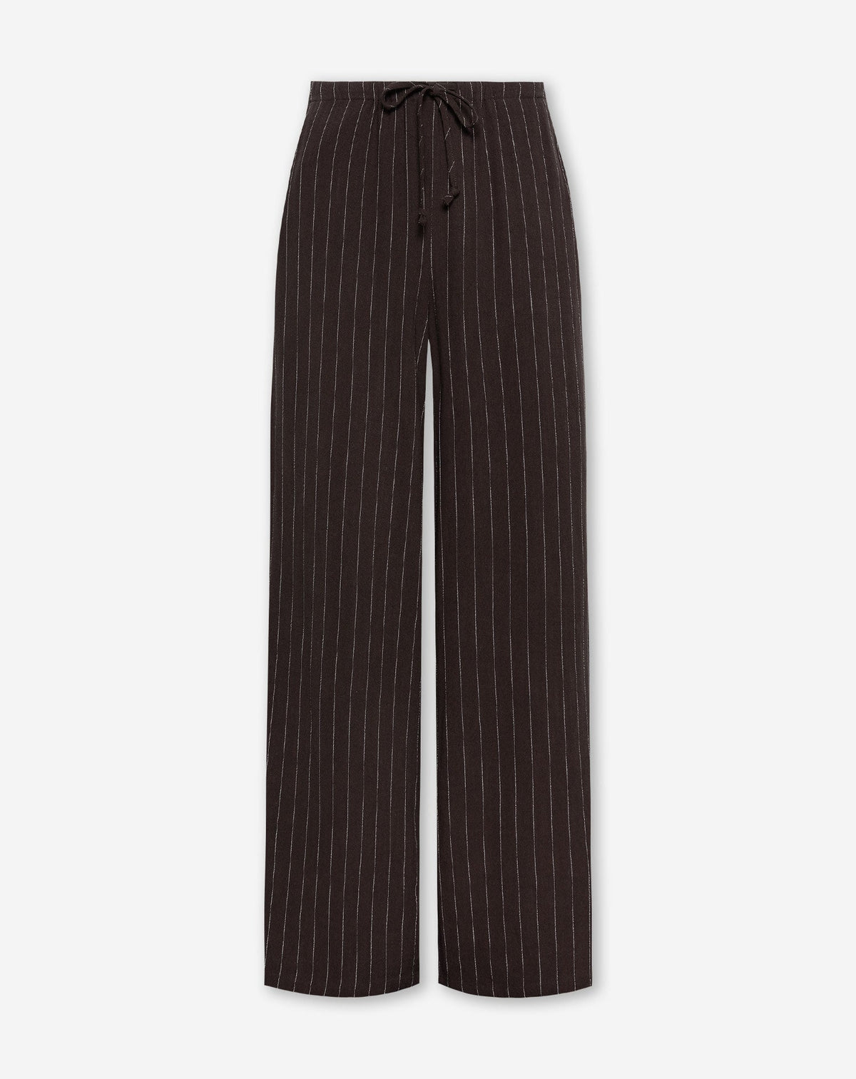 RHODE LINEN PULL ON PANTS TALL PIN STRIPE BRUIN