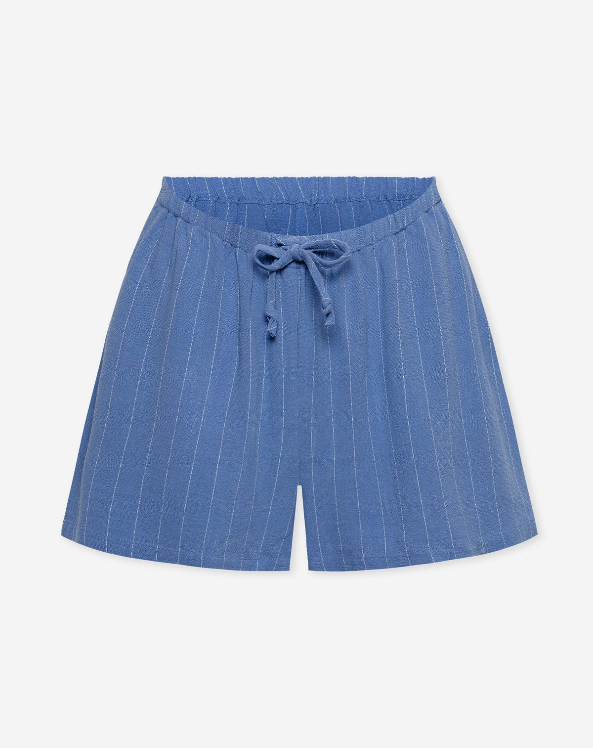 RHODE LINEN PULL ON SHORTS MATERNITY PIN STRIPE BLAUW