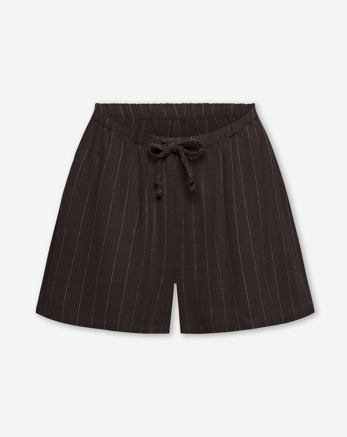 RHODE LINEN PULL ON SHORTS MATERNITY PIN STRIPE BRUIN