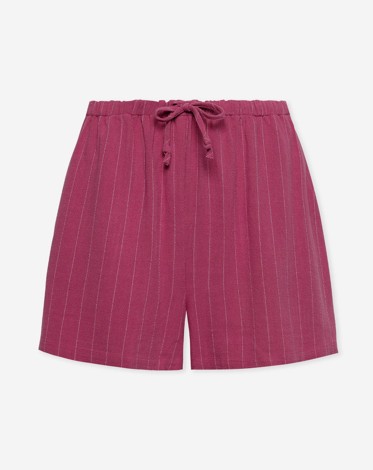 RHODE LINEN PULL ON SHORTS PIN STRIPE CHERRY
