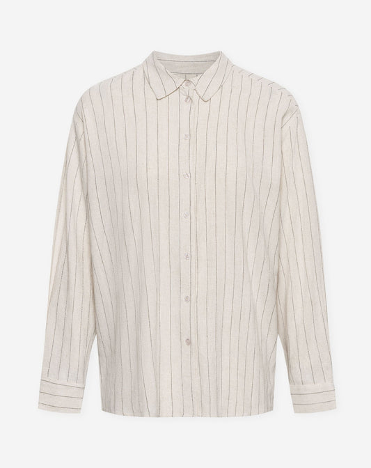RHODE LINEN OVERSIZED BLOUSE PIN STRIPE BEIGE