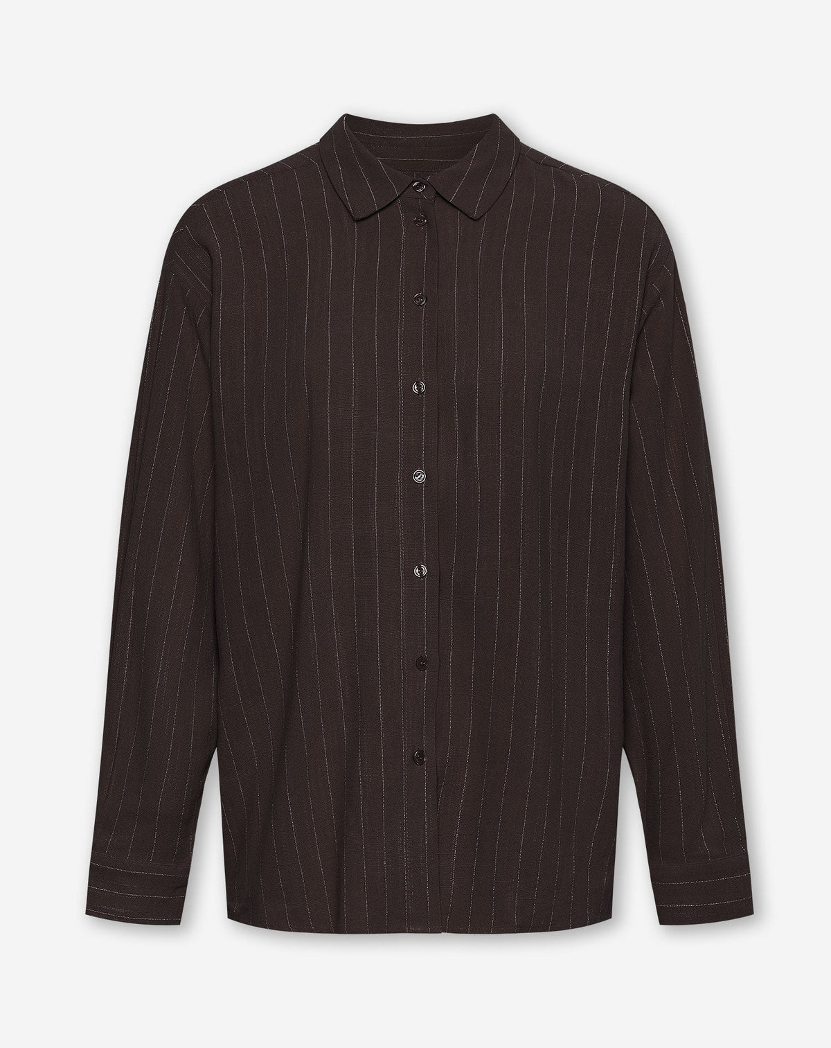 RHODE LINEN OVERSIZED BLOUSE PIN STRIPE BRUIN
