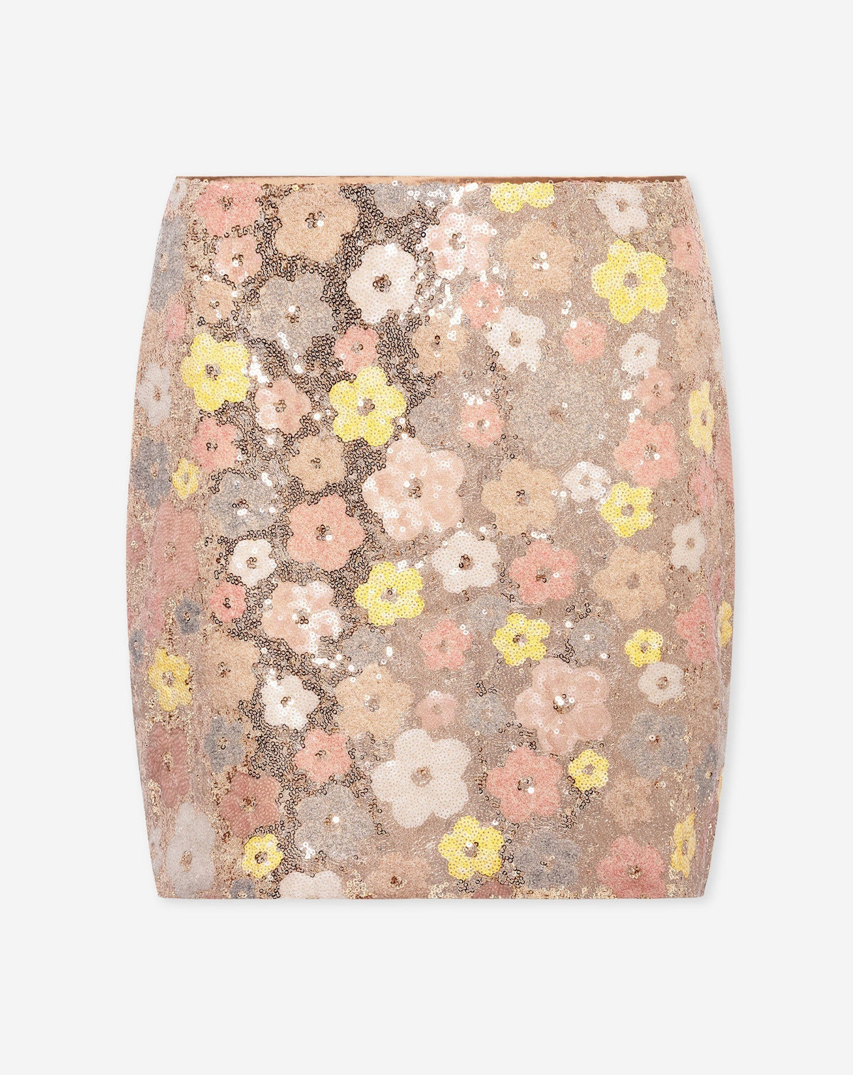 NIYA FLOWER SEQUIN SKIRT ROZE