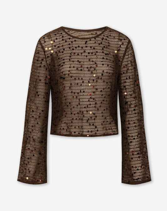 SEQUIN CROCHET TOP BRUIN
