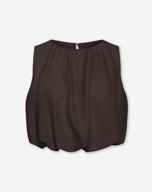 MIKA BUBBLE HEM TOP BRUIN