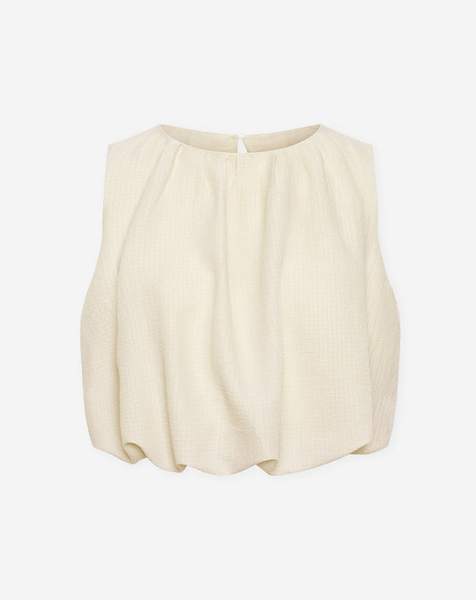 MIKA BUBBLE HEM TOP CRÈME