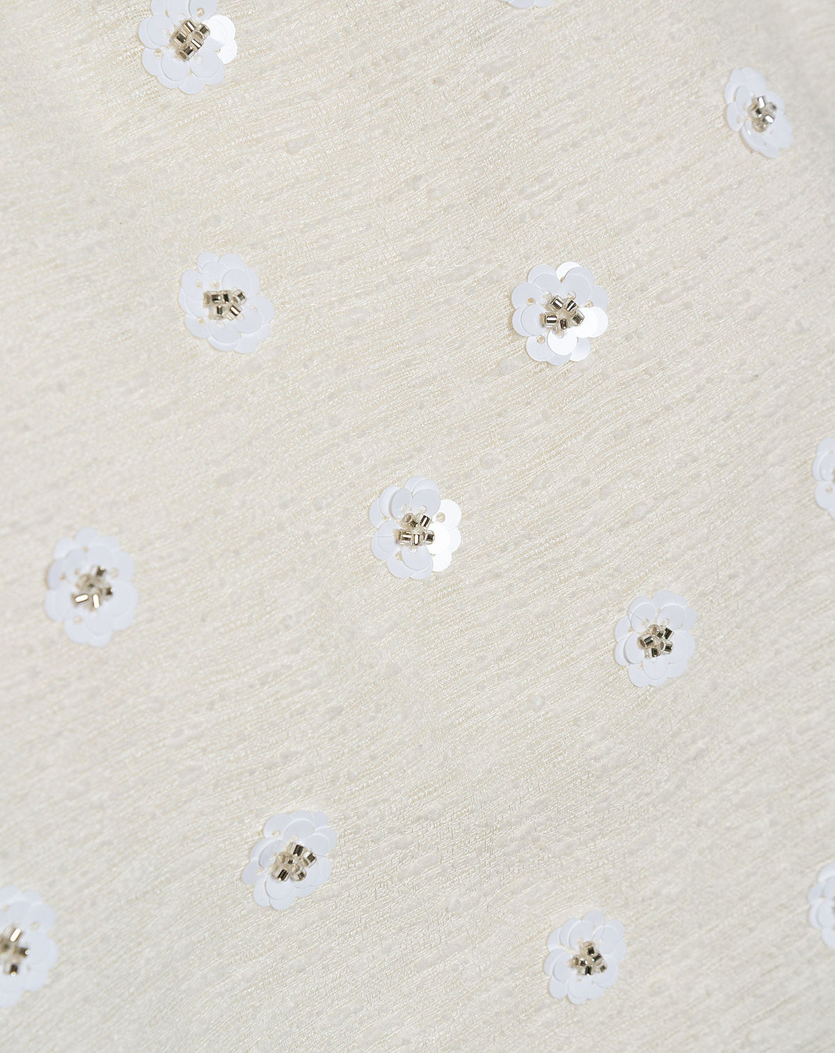 BUNNY FLOWER SEQUIN BOUCLE SHORTS OFF WHITE