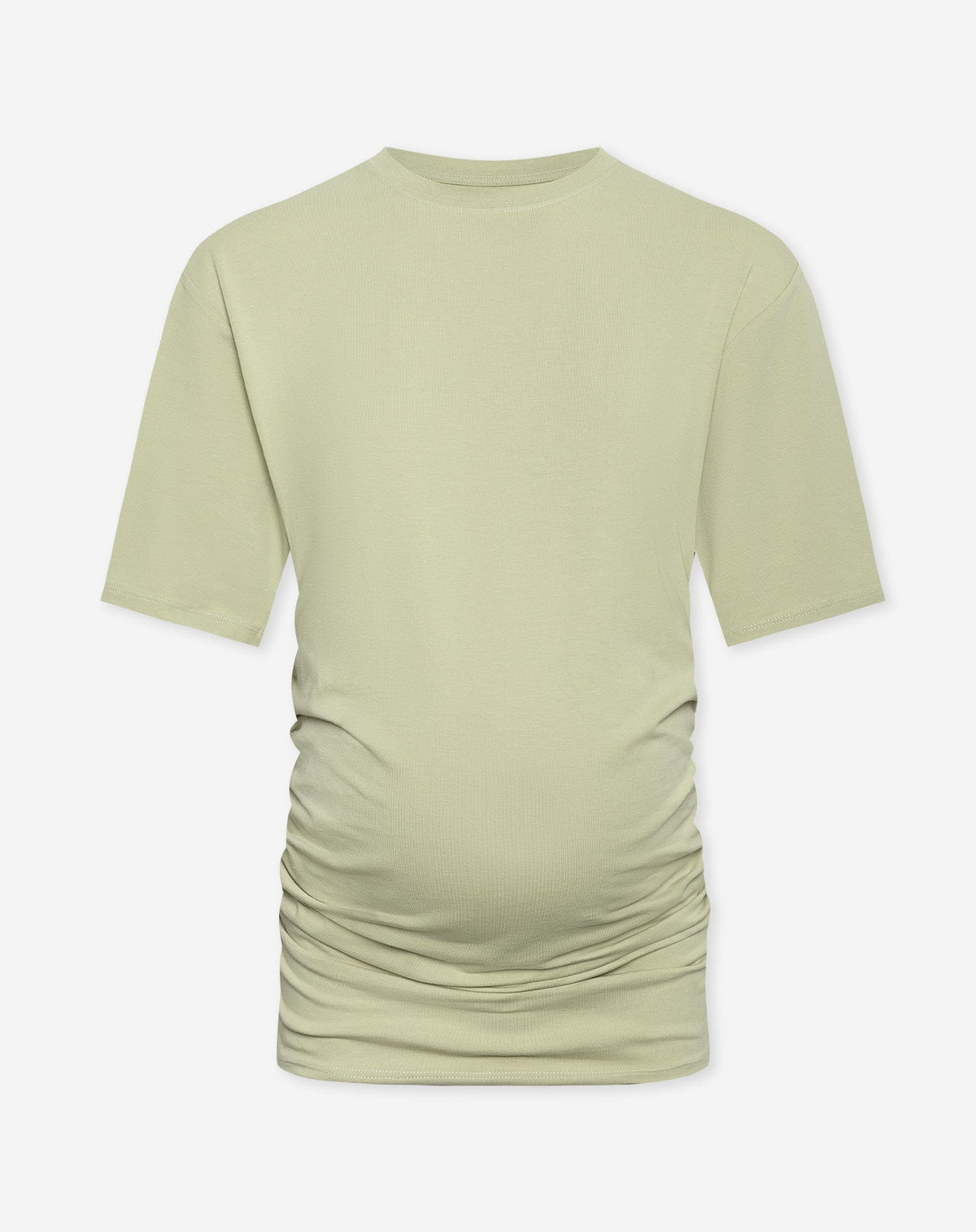 GATHERED SHORT SLEEVE TEE MATERNITY PISTACHE