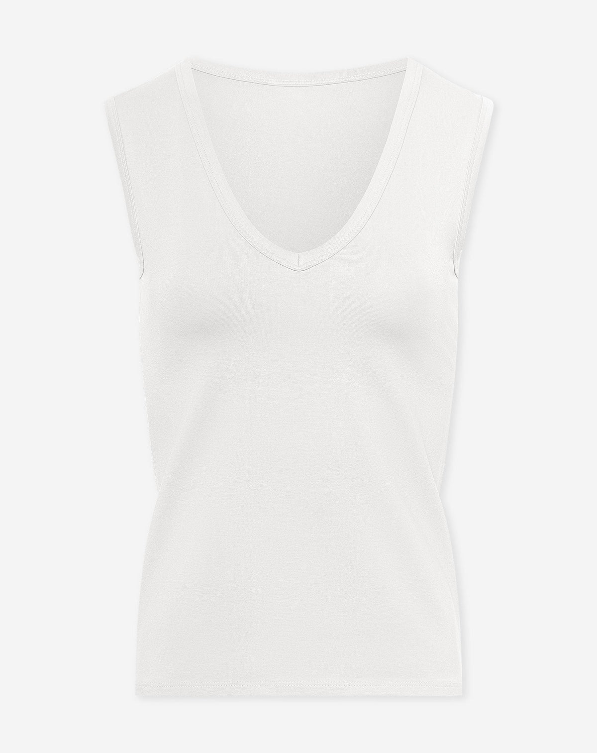 SLEEVELESS VNECK TOP CRÈME