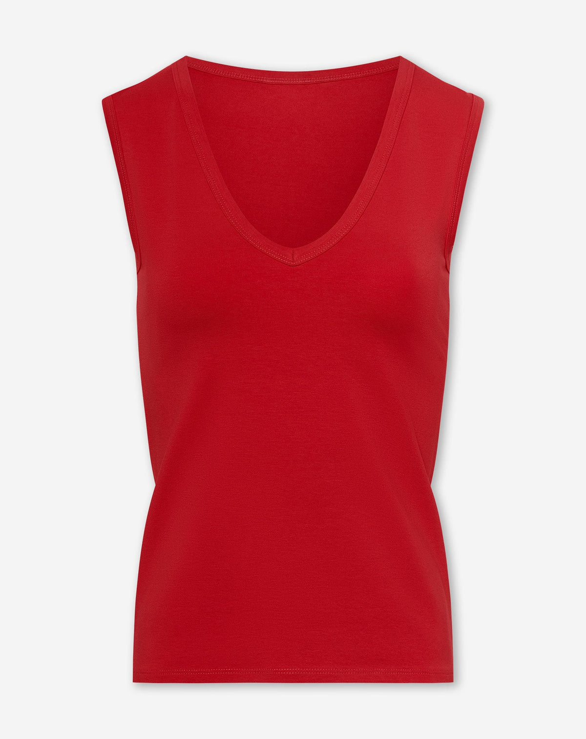 SLEEVELESS VNECK TOP ROOD