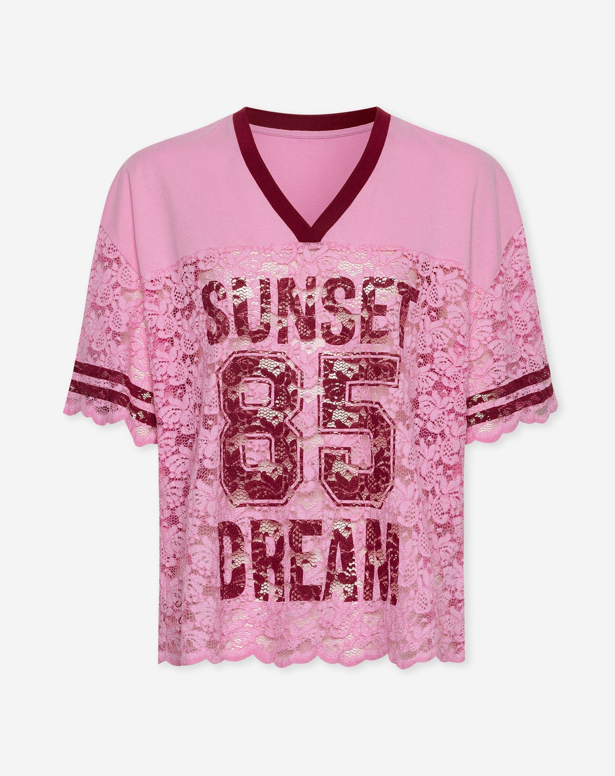 SUNSET LACE SPORTS TEE ROZE