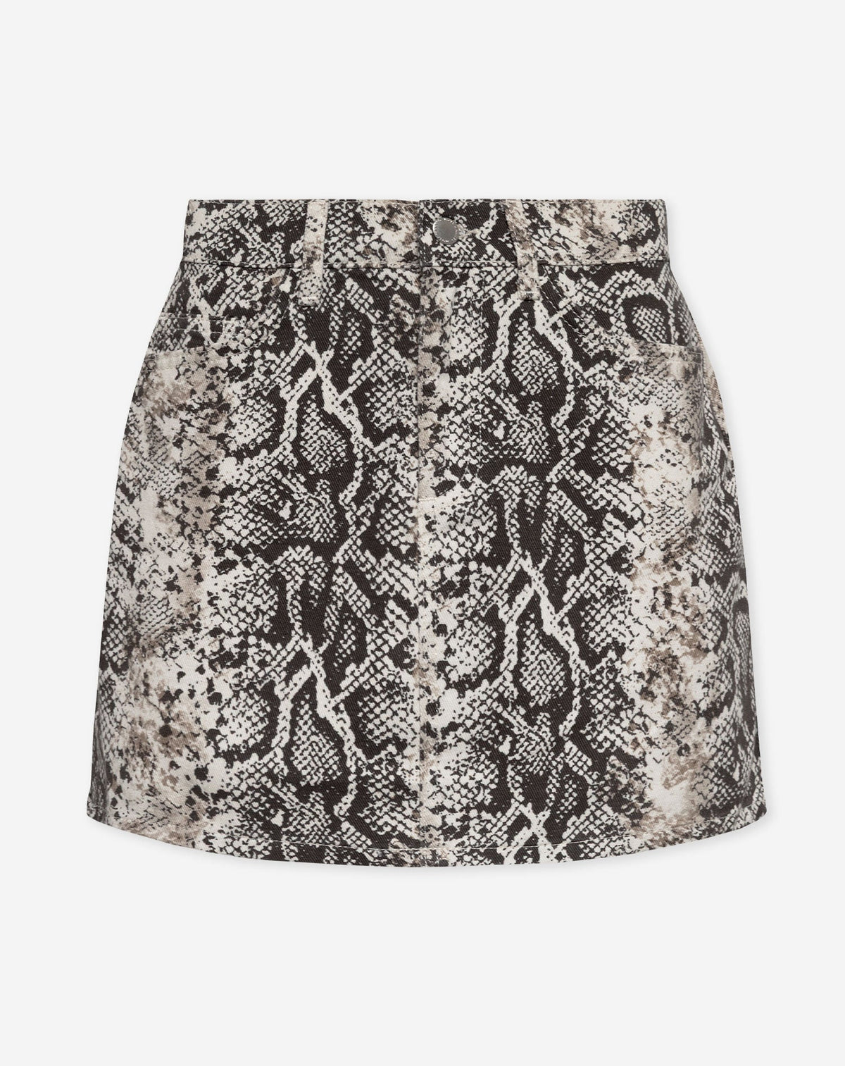 SNAKE DENIM SKIRT CRÈME