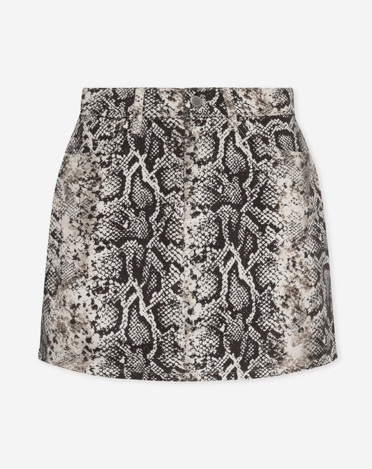 SNAKE DENIM SKIRT CRÈME