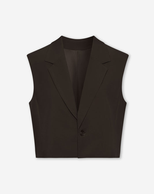 STEVIE CROPPED GILET BRUIN