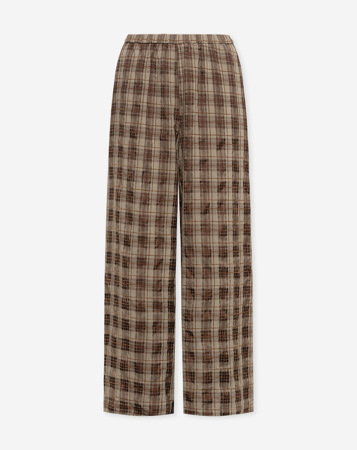 BECKA WIDE LEG PANTS PETITE BRUIN CHECK