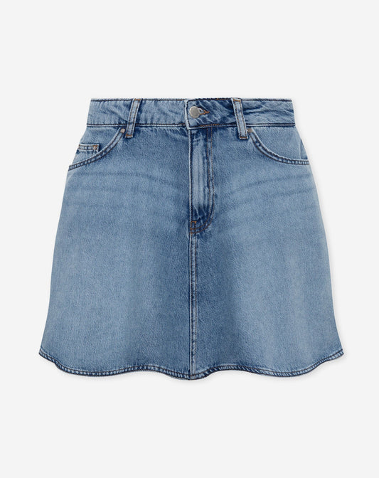 LOTTE DENIM BUTTERFLY SKIRT MID BLAUW