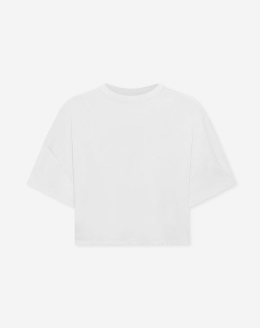 BASIC CROPPED OVERSIZED TEE CRÈME