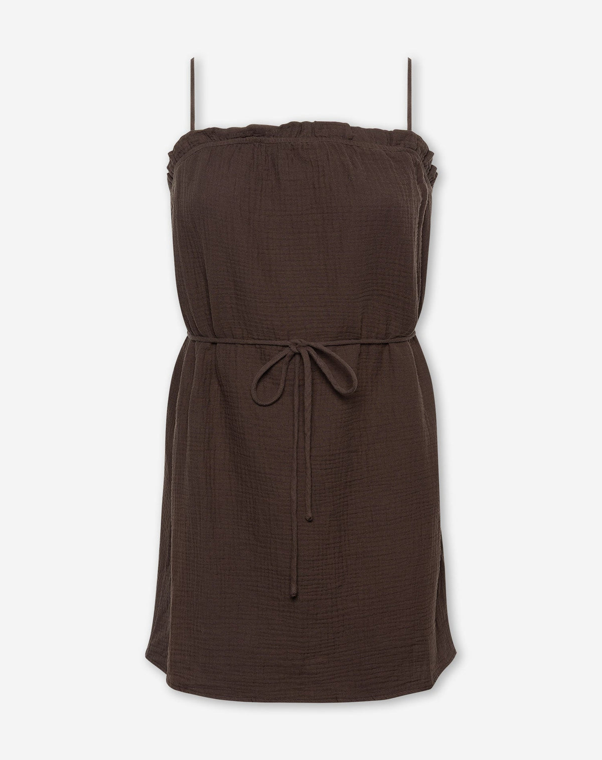 MOUSSELINE SHORT STRAP DRESS BRUIN