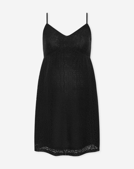CHRISTIE CROCHET MATERNITY DRESS ZWART