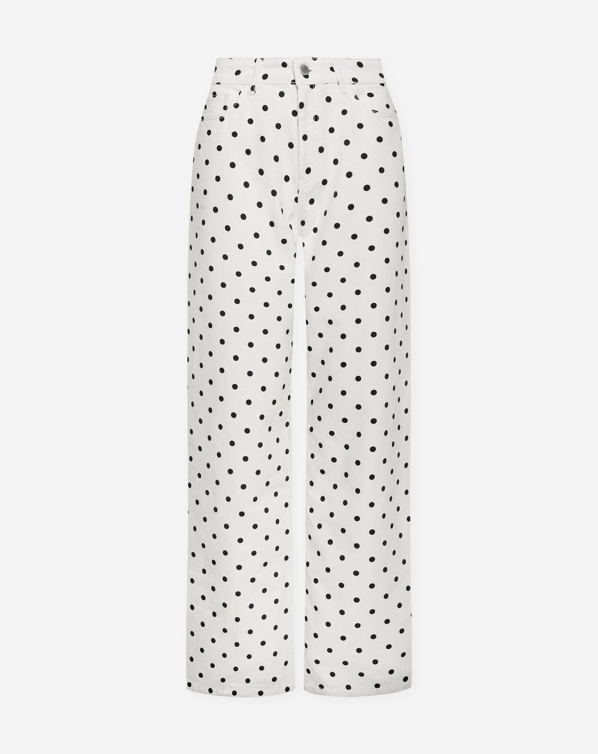 POLKA DOT WIDE LEG JEANS WIT