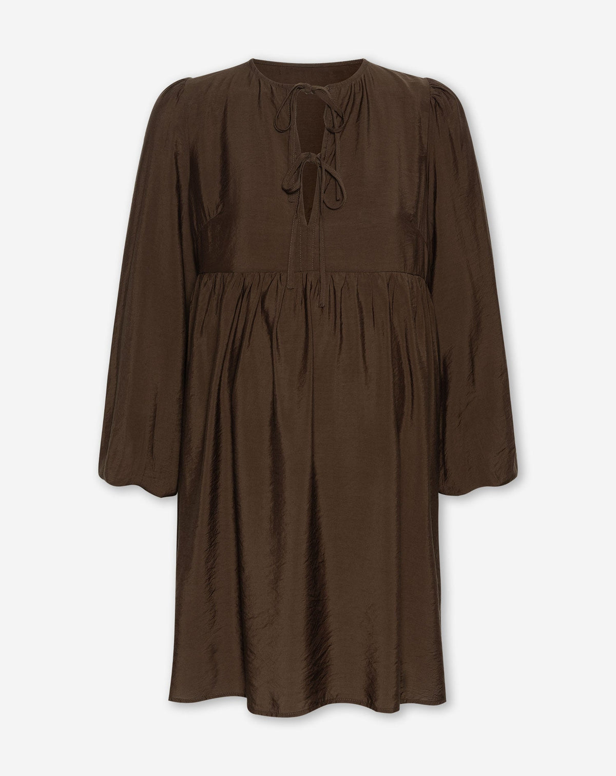 LUX V-NECK BOW MATERNITY DRESS BRUIN