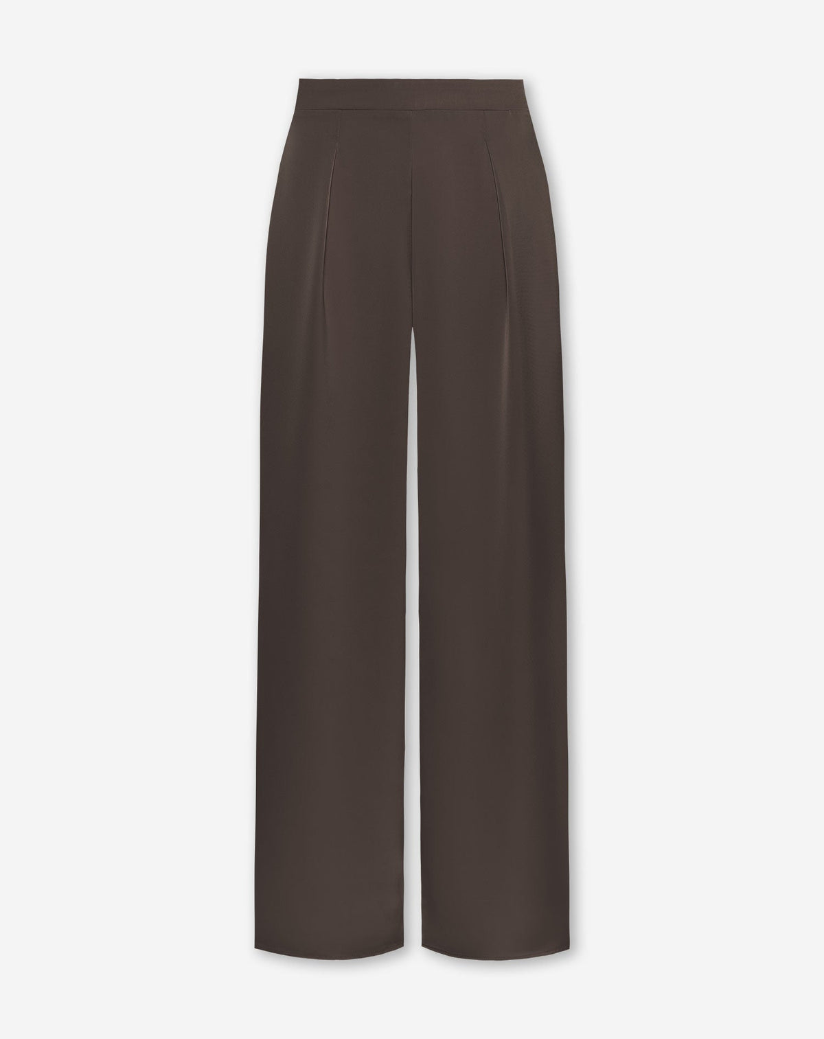 VICE PLEATED SATIN WIDE LEG PANTS PETITE BRUIN