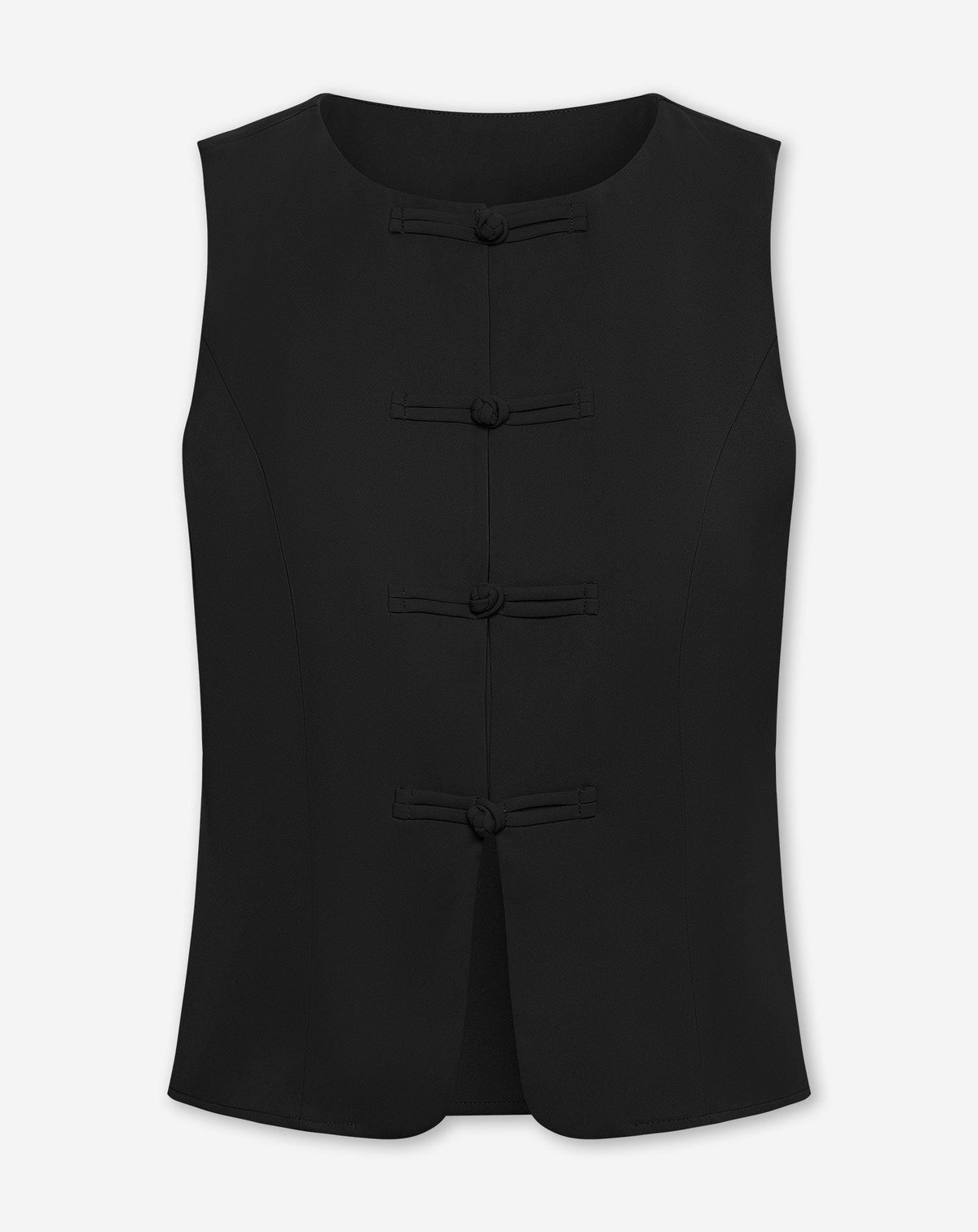 FLYNN MANDARIN GILET ZWART
