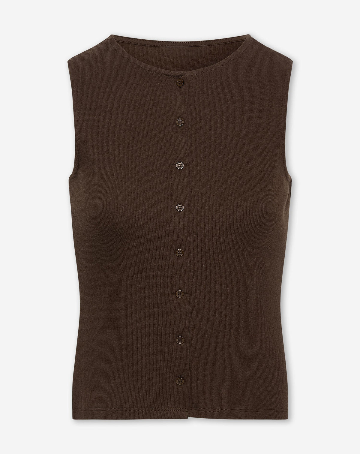BUTTON UP RIB TOP BRUIN