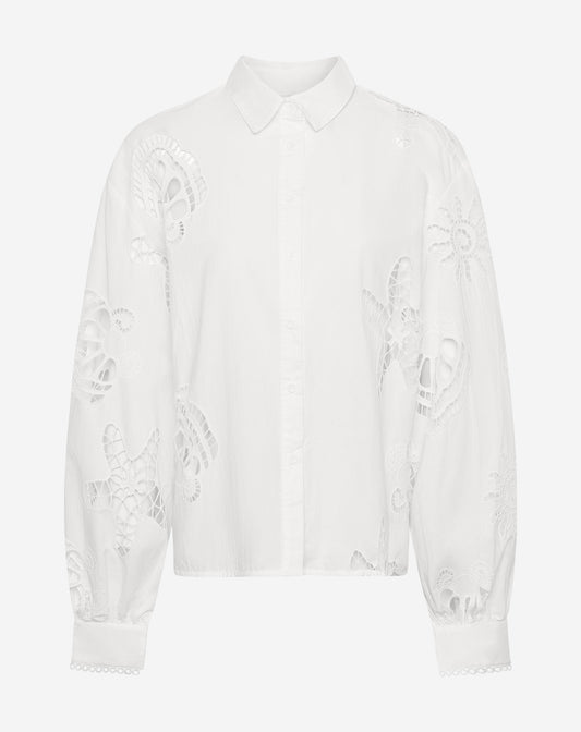 ARIEL BRODERIE ANGLAISE BLOUSE OFF WHITE