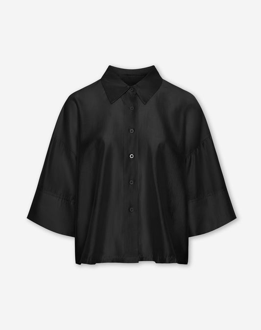 EMRA 3/4 SLEEVE BLOUSE ZWART