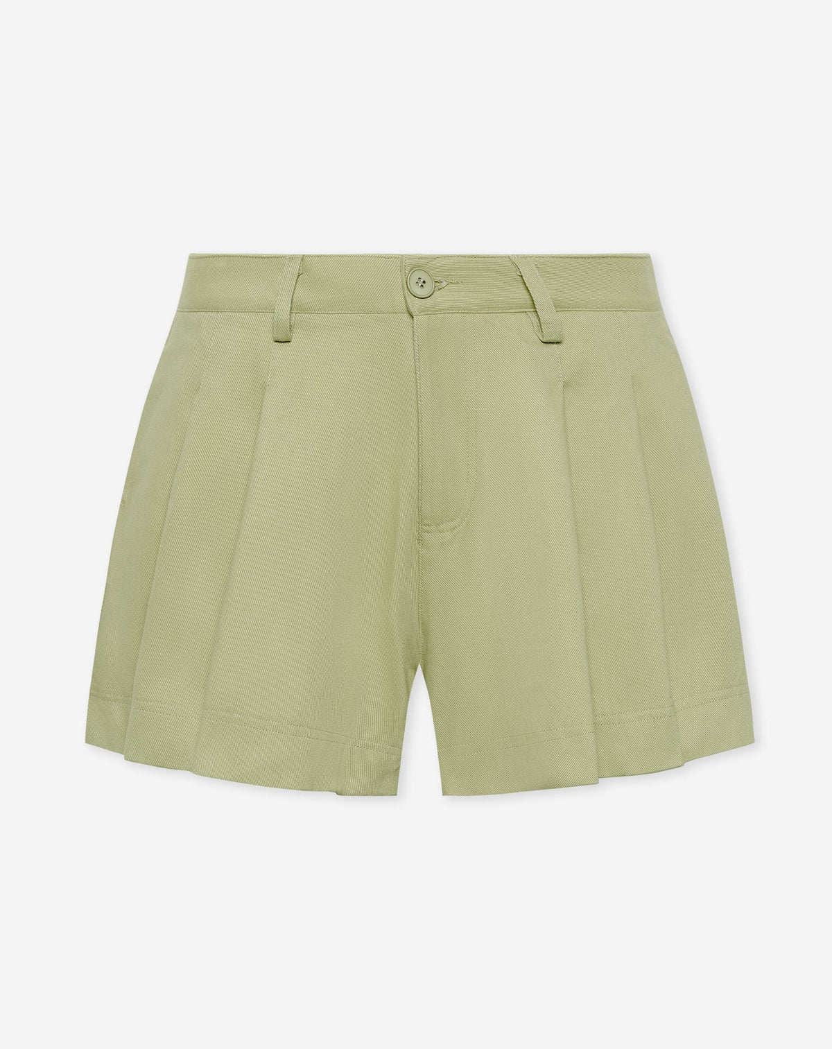 NAMI PLEATED TWILL SHORTS GROEN