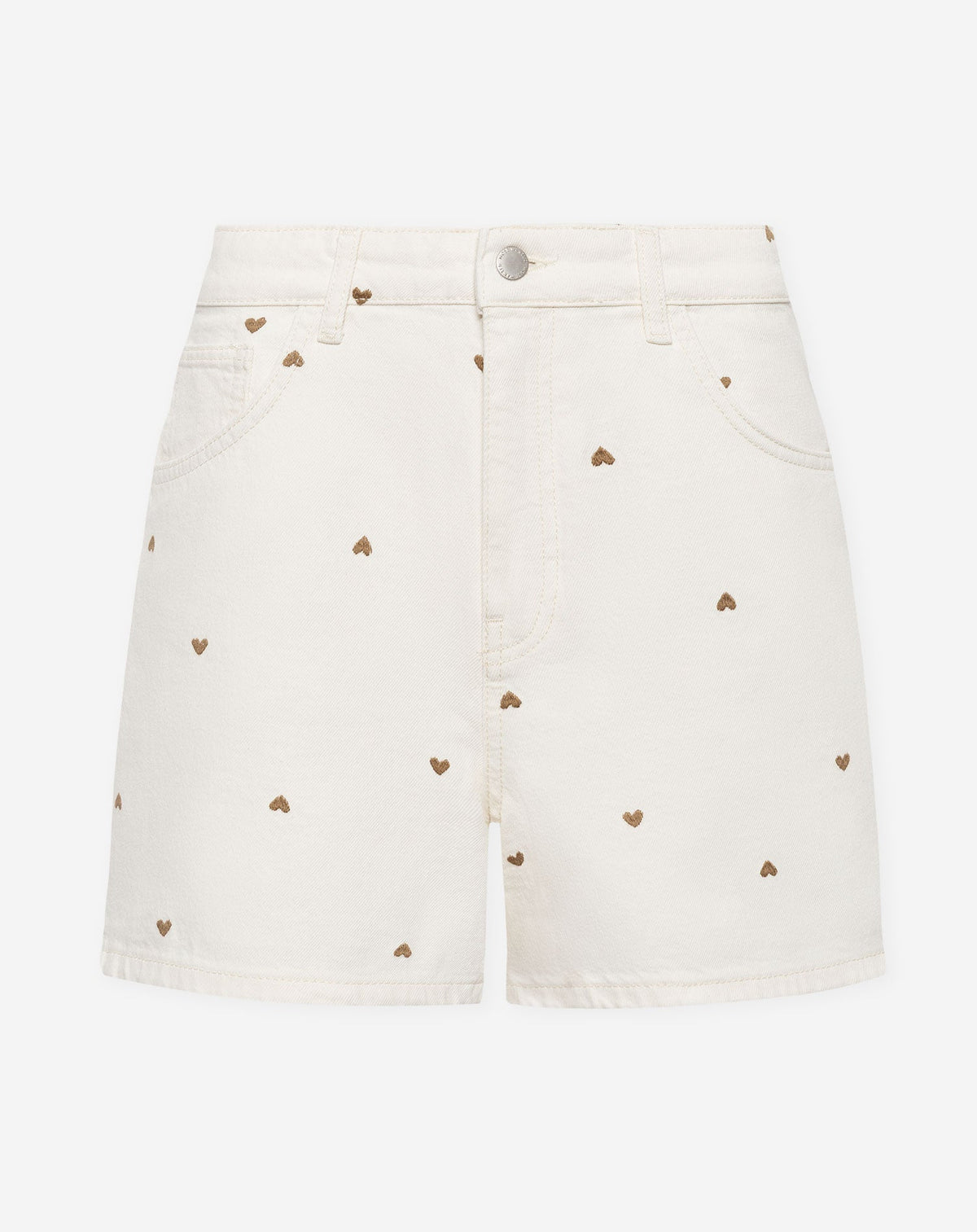 HEART MOM DENIM SHORT CRÈME
