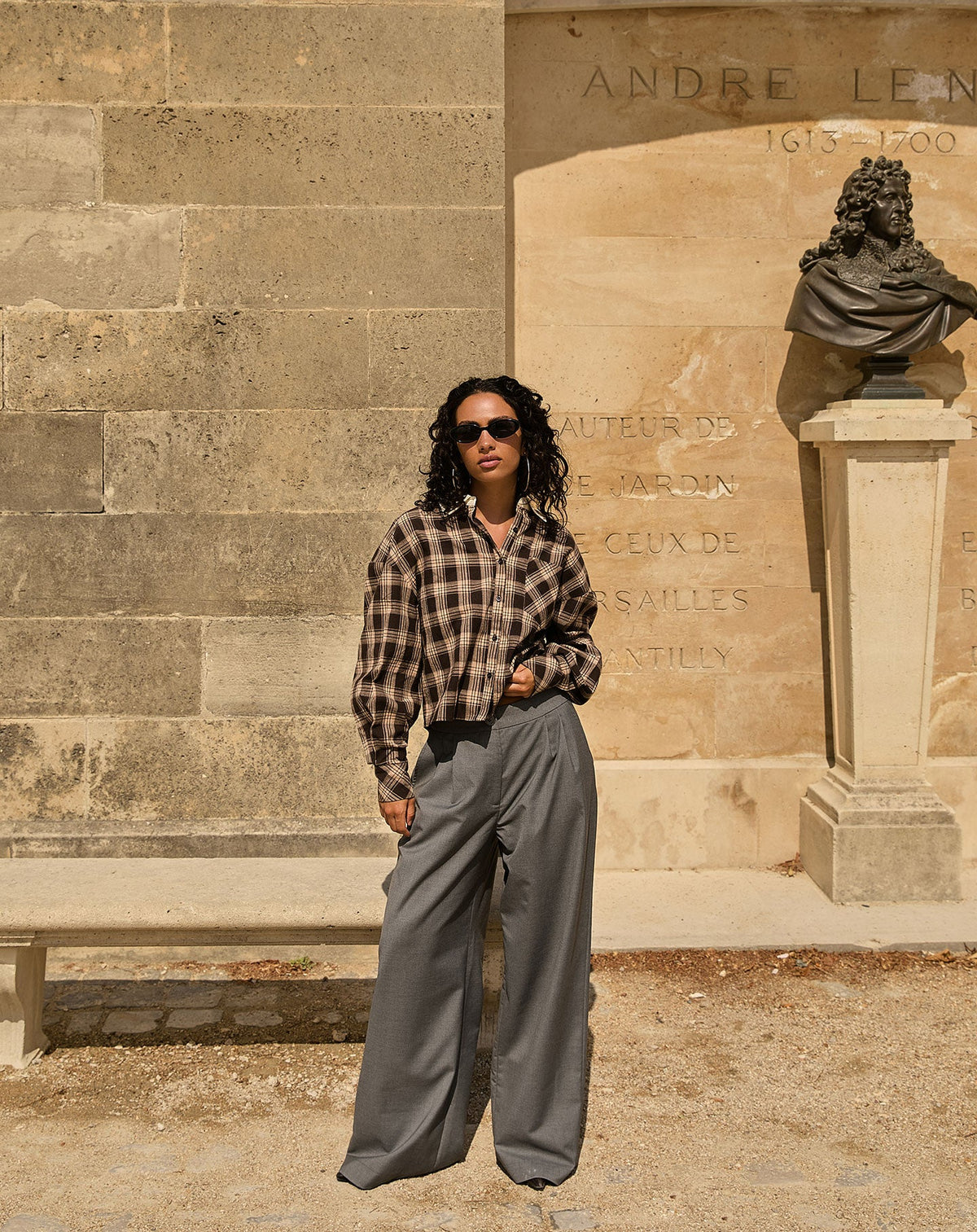 LYA  PANTALON PETITE GRIJS MELANGE